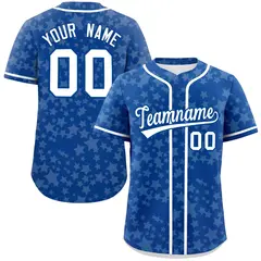 Royal White Star Graffiti Authentic Baseball Jersey
