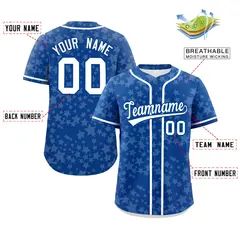 Royal White Star Graffiti Authentic Baseball Jersey 2