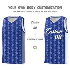 Royal White Star Graffiti Sports Uniform Basketball Jersey 3