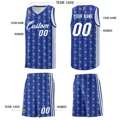 Royal White Star Graffiti Sports Uniform Basketball Jersey 5