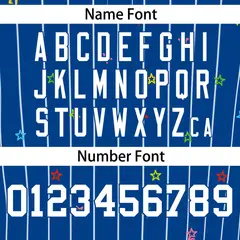 Royal White Stripe Star Pattern Authentic Baseball Jersey 4