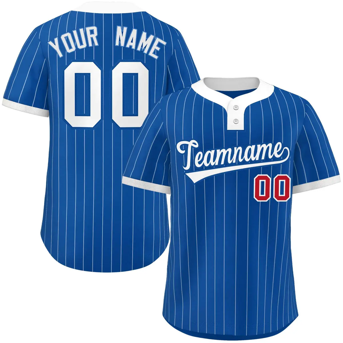 Royal White Stripe Two-Button Softball Jersey