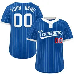 Royal White Stripe Two-Button Softball Jersey