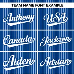 Royal White Stripe Two-Button Softball Jersey 4