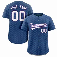 Royal White Texture Graffiti Baseball Jersey