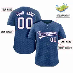 Royal White Texture Graffiti Baseball Jersey 2