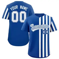 Royal White Thick Stripe Authentic Baseball Jersey