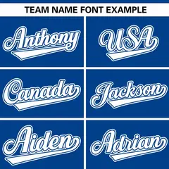 Royal White Thick Stripe Authentic Baseball Jersey 3