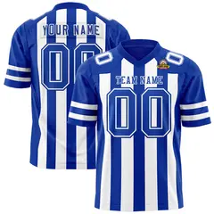 Royal White Thick Stripe Authentic Football Jersey