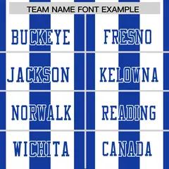 Royal White Thick Stripe Authentic Football Jersey 3