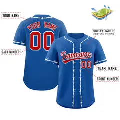 Royal White Thorns Ribbed Authentic Classic Baseball Jersey 2