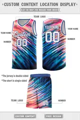 Royal White Tie Dye Pattern Basketball Jersey 2