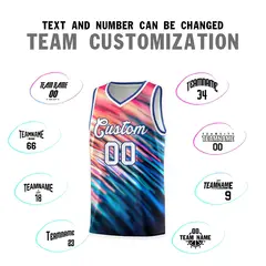 Royal White Tie Dye Pattern Basketball Jersey 3