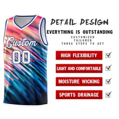 Royal White Tie Dye Pattern Basketball Jersey 4