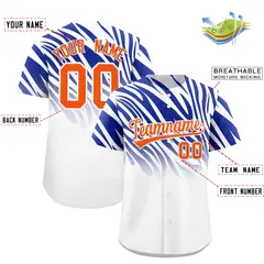 Royal White Tiger Stripe Gradient Baseball Jersey 2