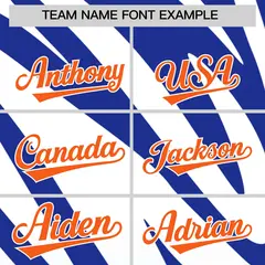 Royal White Tiger Stripe Gradient Baseball Jersey 3
