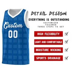 Royal White Trailblazer Dot Pattern Basketball Jersey 2