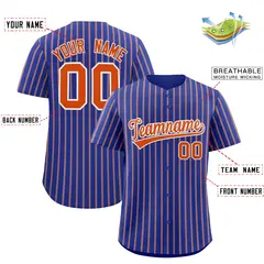 Royal White Tricolor Stripe Fashion Baseball Jersey 2
