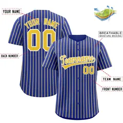 Royal White Tricolor Stripe Fashion Baseball Jersey 2