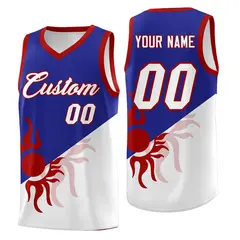 Royal White Two Tone Radiant Sun Design Basketball Jersey 1
