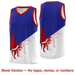 Royal White Two Tone Radiant Sun Design Basketball Jersey 2
