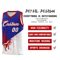 Royal White Two Tone Radiant Sun Design Basketball Jersey 3