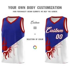 Royal White Two Tone Radiant Sun Design Basketball Jersey 4