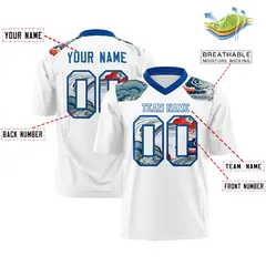 Royal White Ukiyo-e Auspicious Clouds Graffiti Football Jersey 2