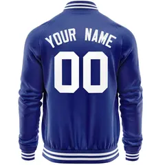 Royal White Varsity Full-Zip Letterman Baseball Jacket 6