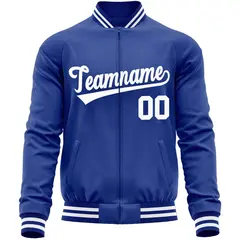 Royal White Varsity Full-Zip Letterman Baseball Jacket 5