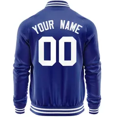 Royal White Varsity Full-Zip Letterman Baseball Jacket 6