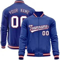 Royal White Varsity Full-Zip Letterman Baseball Jacket 1