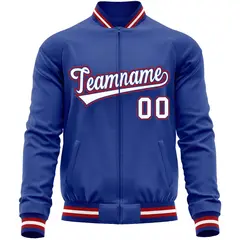 Royal White Varsity Full-Zip Letterman Baseball Jacket 5