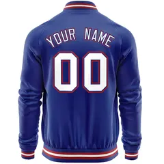 Royal White Varsity Full-Zip Letterman Baseball Jacket 6
