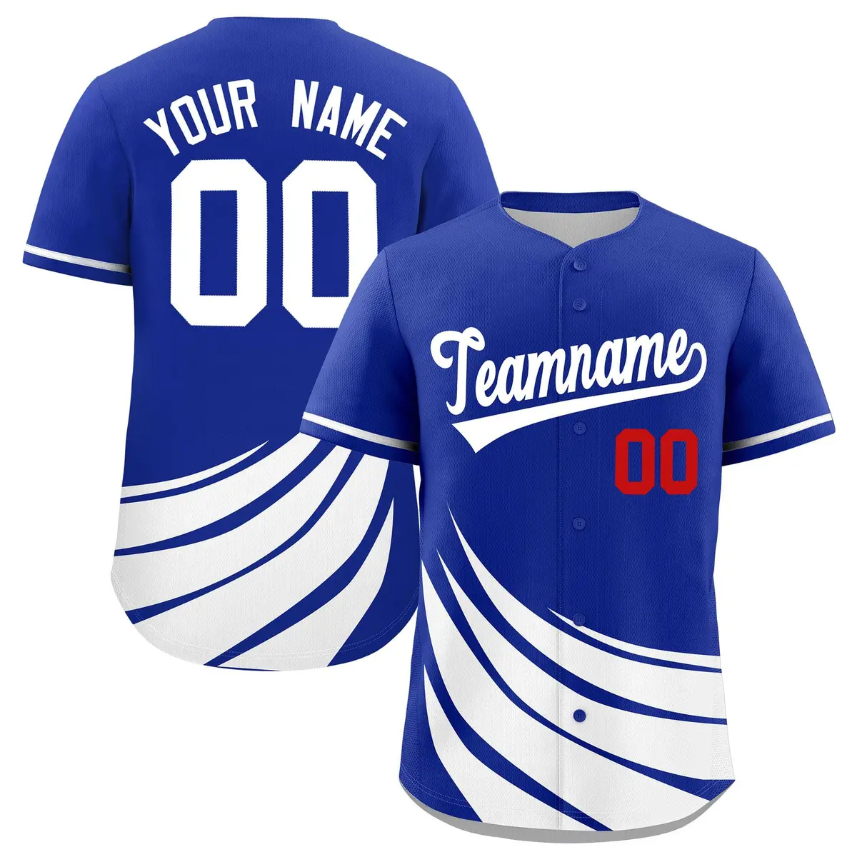Royal White Wind Mark Graffiti Pattern Baseball Jersey