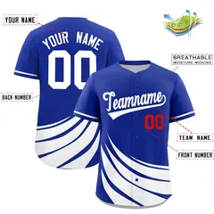 Royal White Wind Mark Graffiti Pattern Baseball Jersey 2