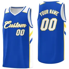 Royal White Yellow Classic Athletic Basketball Jersey