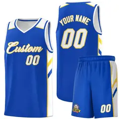 Royal White-Yellow Classic Basketball Jersey Set