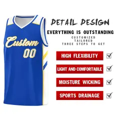 Royal White-Yellow Classic Basketball Jersey Set 5