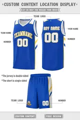 Royal White-Yellow Classic Basketball Jersey Set 2