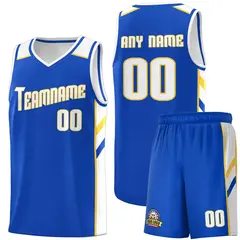 Royal White-Yellow Classic Basketball Jersey Set