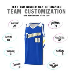 Royal White-Yellow Classic Basketball Jersey Set 4