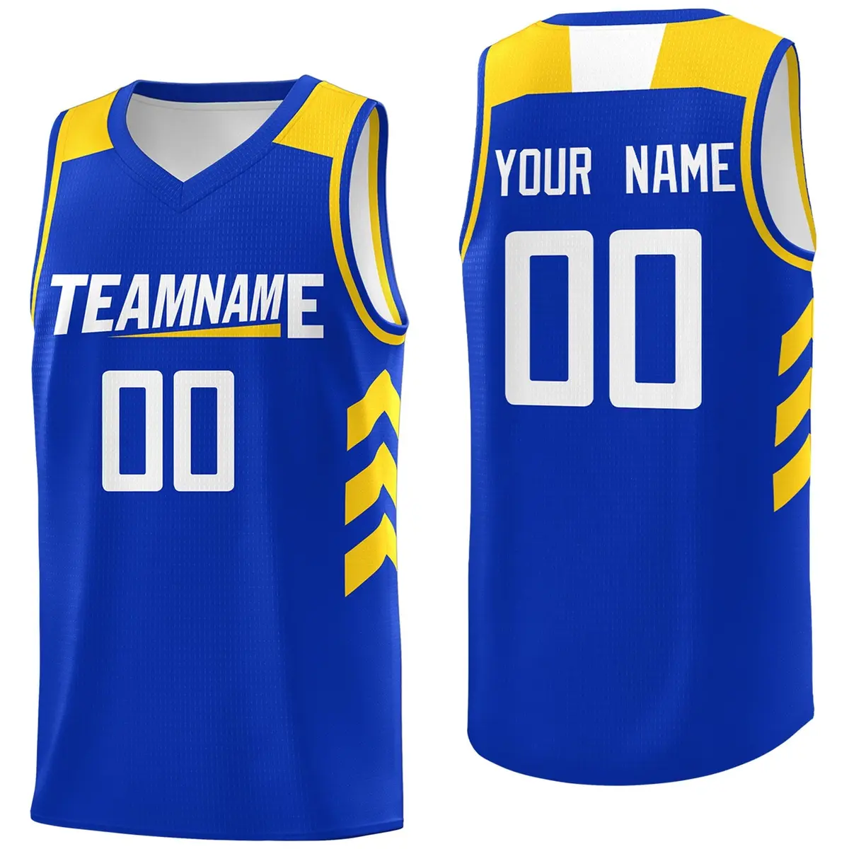 Royal White-Yellow Classic Casual Basketball Jersey for Men