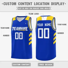 Royal White-Yellow Classic Casual Basketball Jersey for Men 2