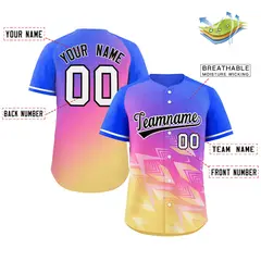 Royal Yellow Black-White Gradient Baseball Jersey 2
