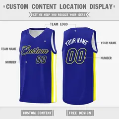 Royal Yellow Classic Athletic Men/Boy Basketball Jersey 2