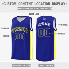 Royal Yellow Classic Mesh Sport Basketball Jersey 2