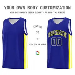 Royal Yellow Classic Mesh Sport Basketball Jersey 3