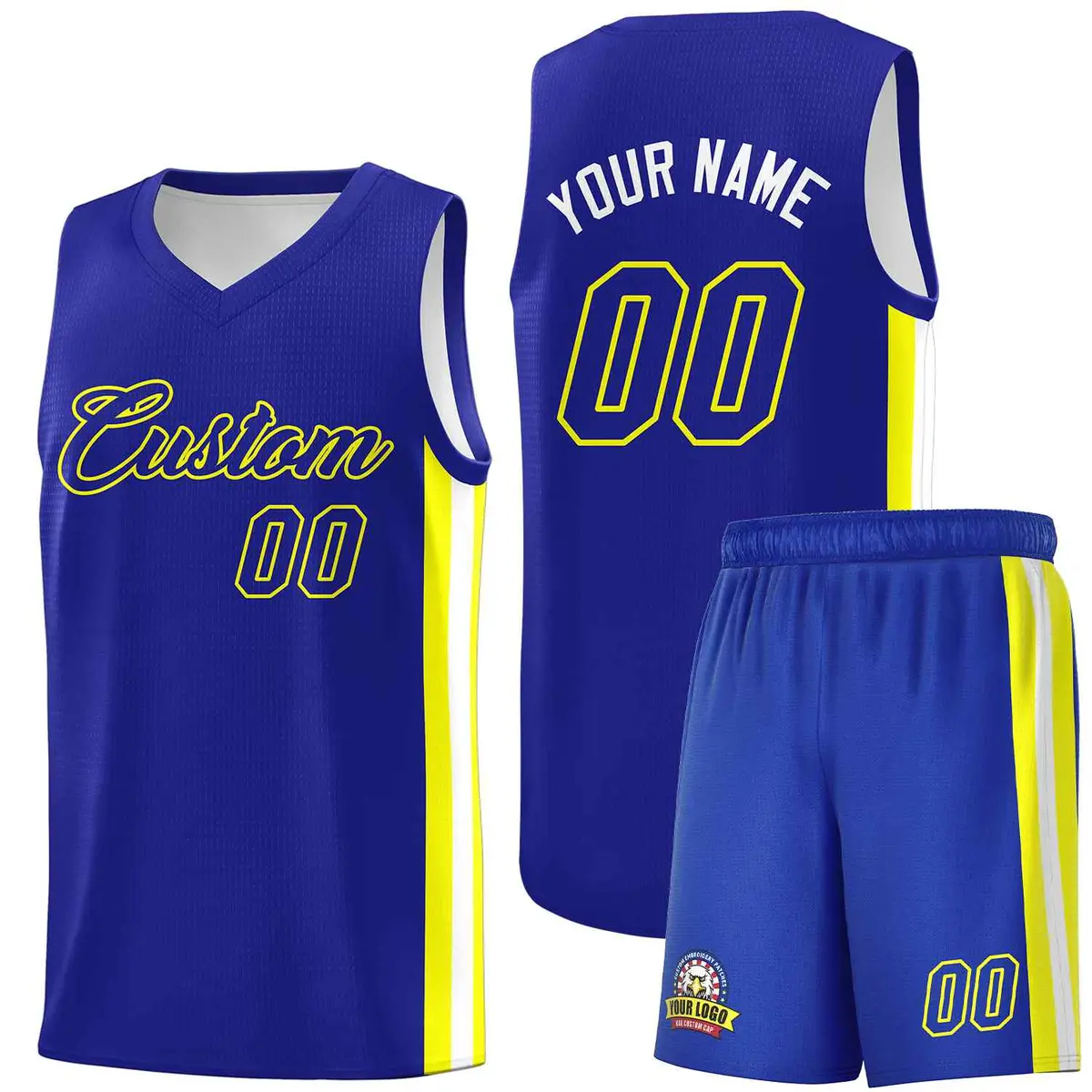 Royal Yellow Classic Sports Uniform Basketball Jersey Set