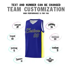 Royal Yellow Classic Sports Uniform Basketball Jersey Set 4
